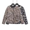 Womens Casual Loose Animal Print Padded Coat Winter Warm Fashion Outerwear Round Neck Single-Breasted Long Sleeve