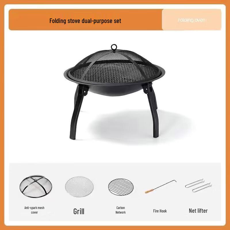 Portable Multi-functional Charcoal BBQ Grill and Tea Stove Set