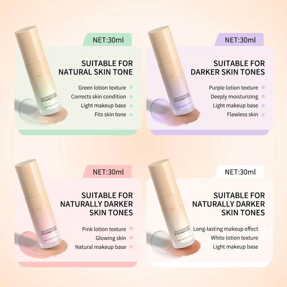 Fond de ten magic, culoare schimbătoare, acoperire lichidă, auto-colorantă, cremă CC, cosmetice, bază de machiaj de lungă durată