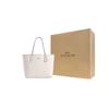 Coach City 33 Logo Druckknopfverschluss Leder Tragetasche Damen Tragetasche Weiß CR111-IMCHK