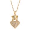 Metal Heart Crown Collarbone Necklace Hip Hop Pendant Necklace For Women Luxury Chain Accessory