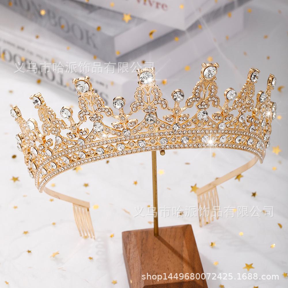 Europa und die Vereinigten Staaten voller Diamantkronen, Brautkopfbedeckungen, Hochzeitsstirnbänder, Haarschmuck für Studio-Tanzpartys, Kronen und große Kronen