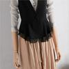 Spring Summer Women's Chiffon Vest Thin Short Sleeveless Vest Waistcoat Female Korean Slim And Slim Cardigan Black Vest