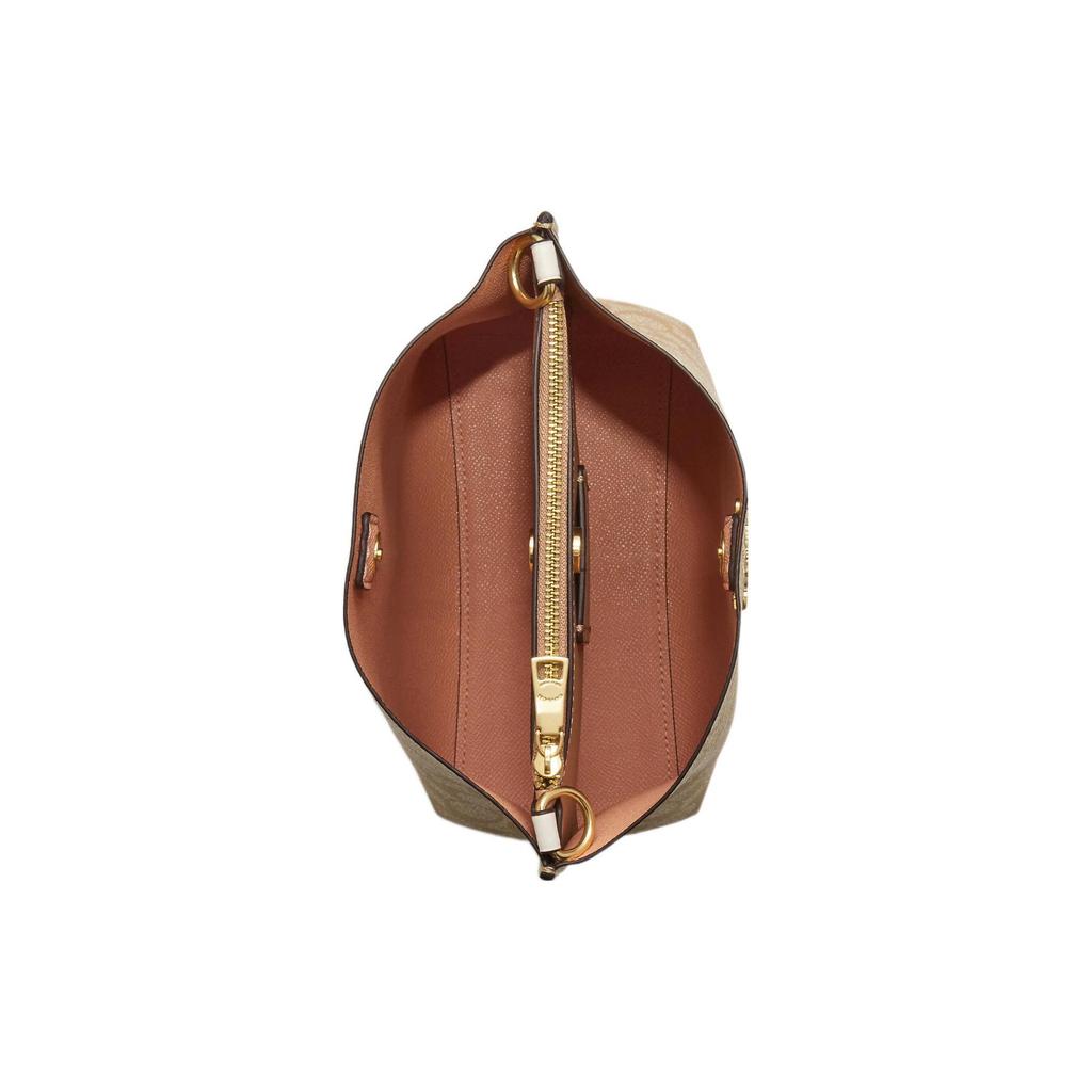 Coach Mollie Classic Metal Logo Bucket Bag Women Handbags Khaki CA582-IMDQC