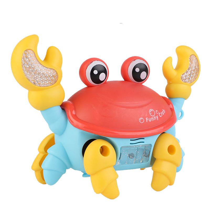 Internet Celebrity Children's Electric Rope Funny Little Crab Toy Sound And Light 3d Projection Crawling Toy