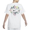 Nike Sportswear Artist Collection Floral Logo Graphic Crew Neck T-Shirt Women T-Shirts White HF4684-133