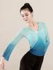 Women's Long Sleeve Rhinestone Gauze Dance Top - Classic Style Performance Wear