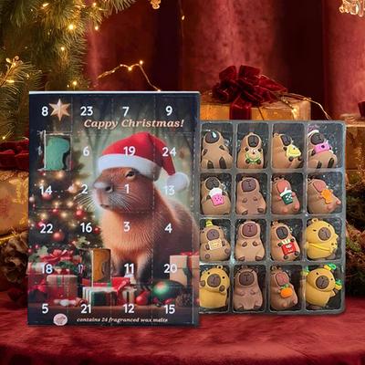 24 Days Christmas Capybara Countdown Calendar Toys Gift Ornaments Collectible 2026 Holiday Festive Home Decor For Kids Family