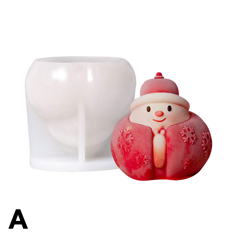 Kuchendekorationswerkzeug Weihnachtsmann 3D Silikonform Weiche Handgemachte Mousse-Kuchenform Antihaft-Kerzenform für Schokolade Puddin P9j5