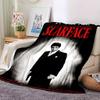 1pc Scarface-Inspired Flannel Blanket - Soft Cozy All-Season Throw for Bedroom, Sofa, Camping, Travel - Perfect Gift for Movie FansB34