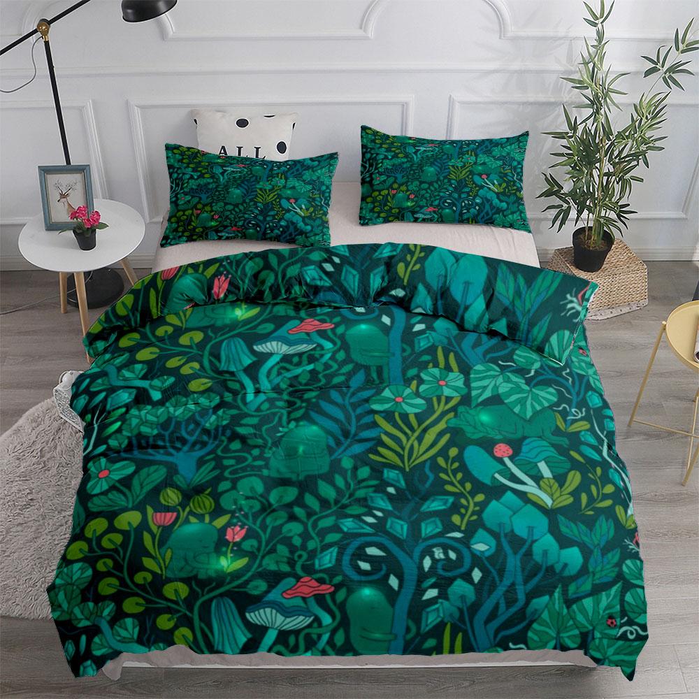 Conjunto de capa de edredom vintage Antique House King Queen Double Full Twin Single Size Conjunto de roupa de cama