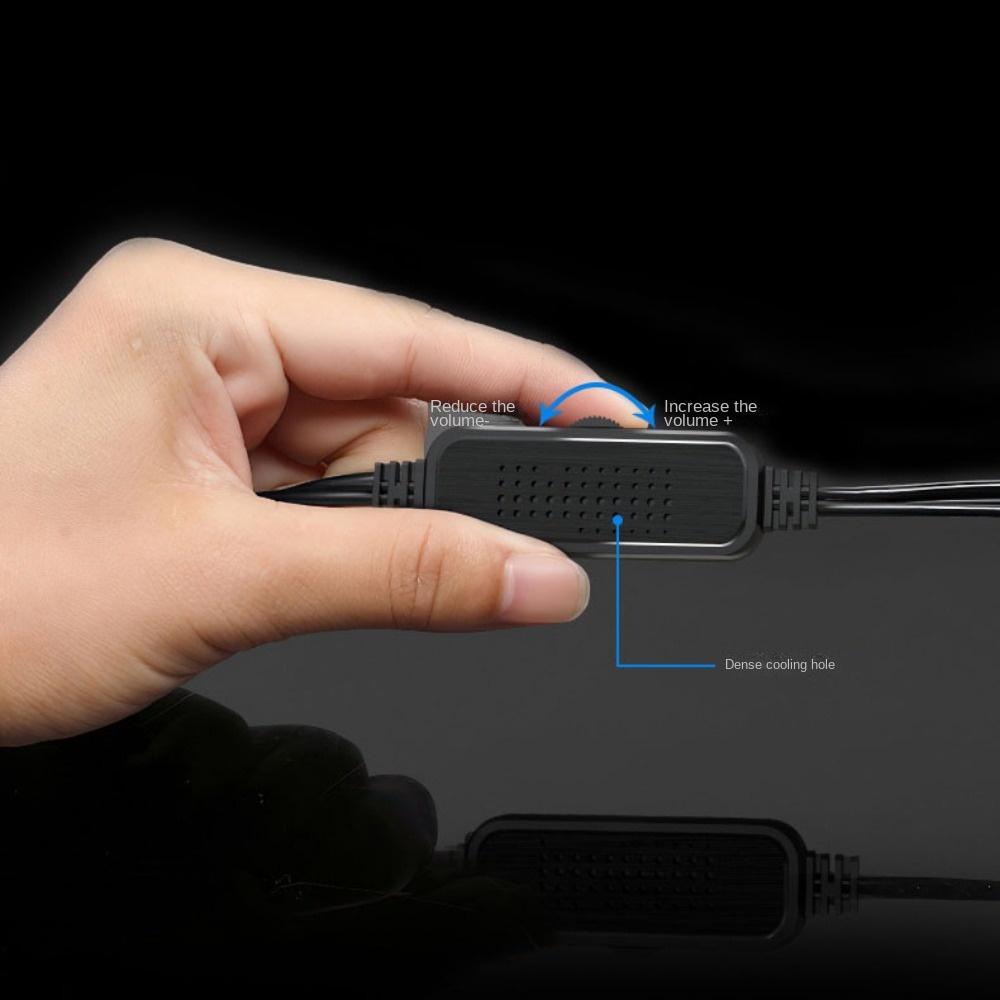 Loudspeaker USB Wired Speakers HIFI Stereo Computer Speaker with Light   Listen To Music