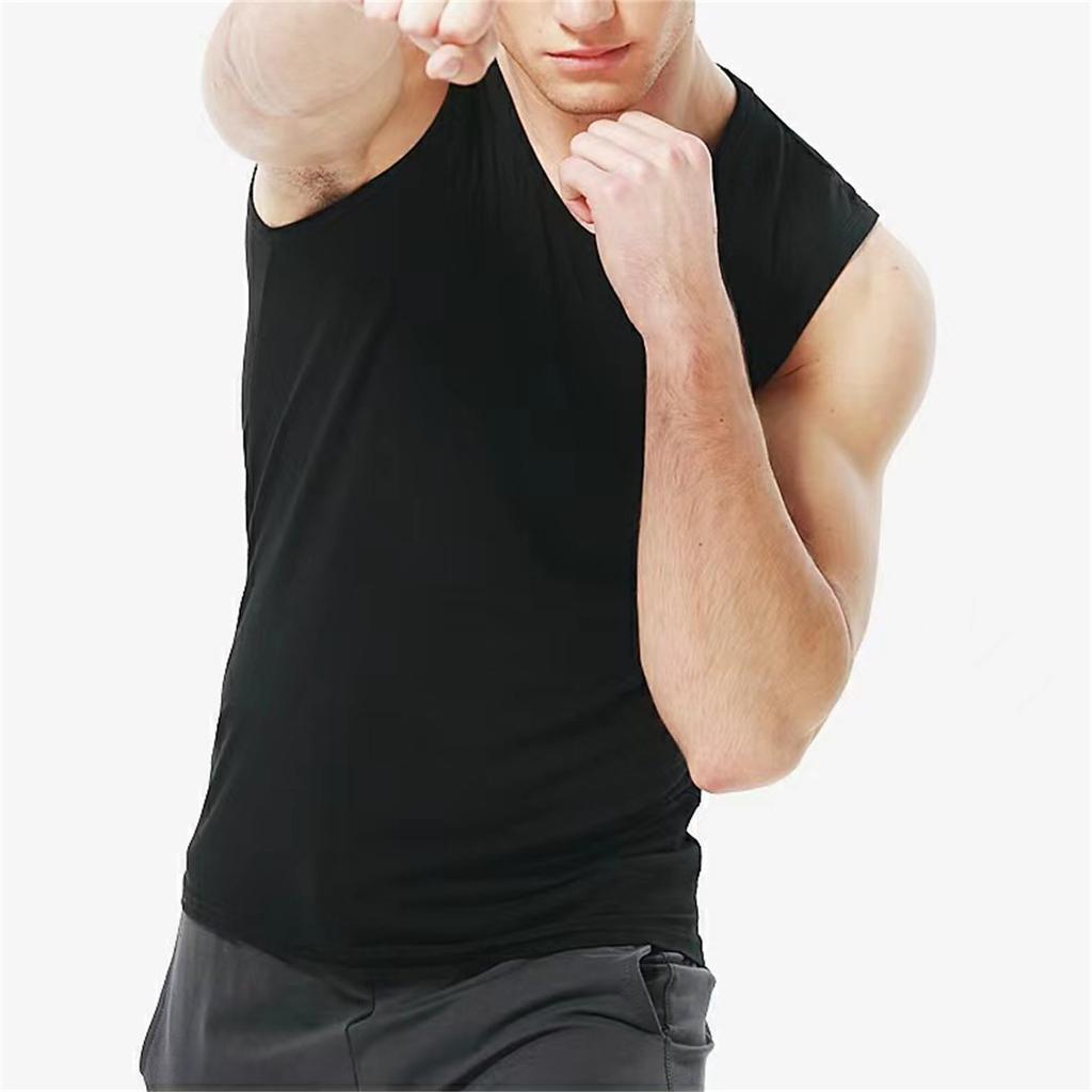 Men's Sleeveless T-shirt Casual Sports Basic Short Sleeve Lightweight T-shirt Tank Top