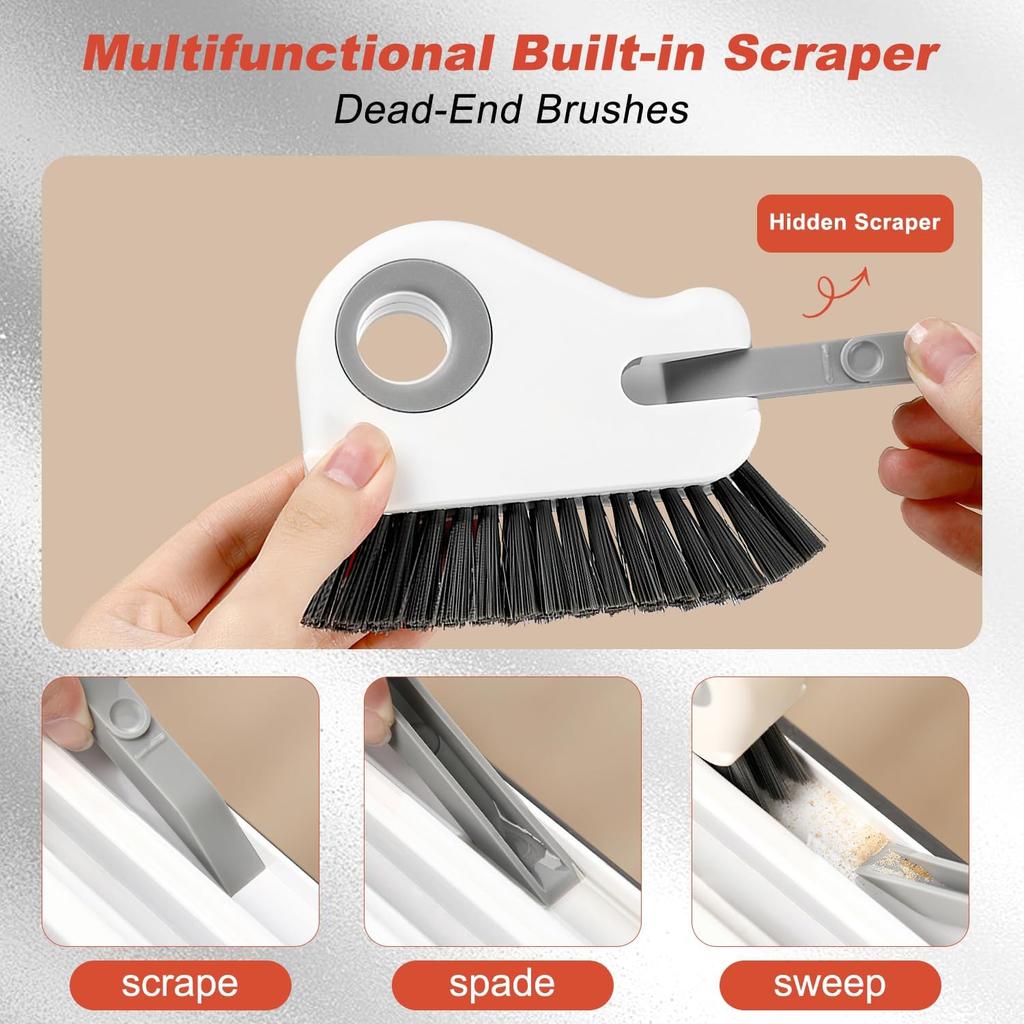 Groove Cleaning Brush Grout Cleaner Tool Grip Brush Hard Bristle Crevice Cleaning Brush for Sliding Door Track, Window Sill