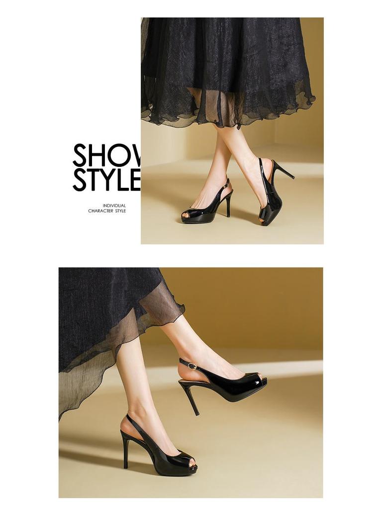 Stiletto Platform Peep-toe Backless Sandals 2025 - Women's Summer High-Heels