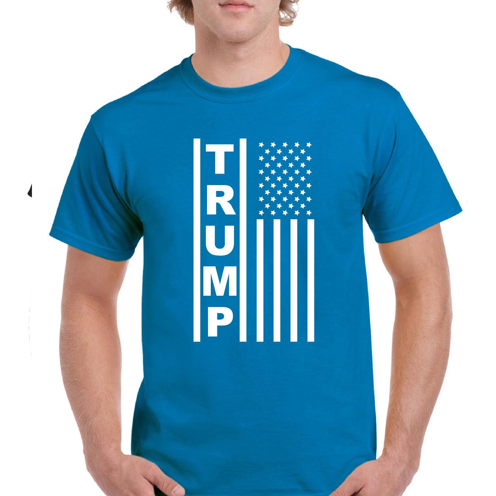 Trump White Flag Maga Republican Conservative Political 2020 Blue Cotton T-Shirt L