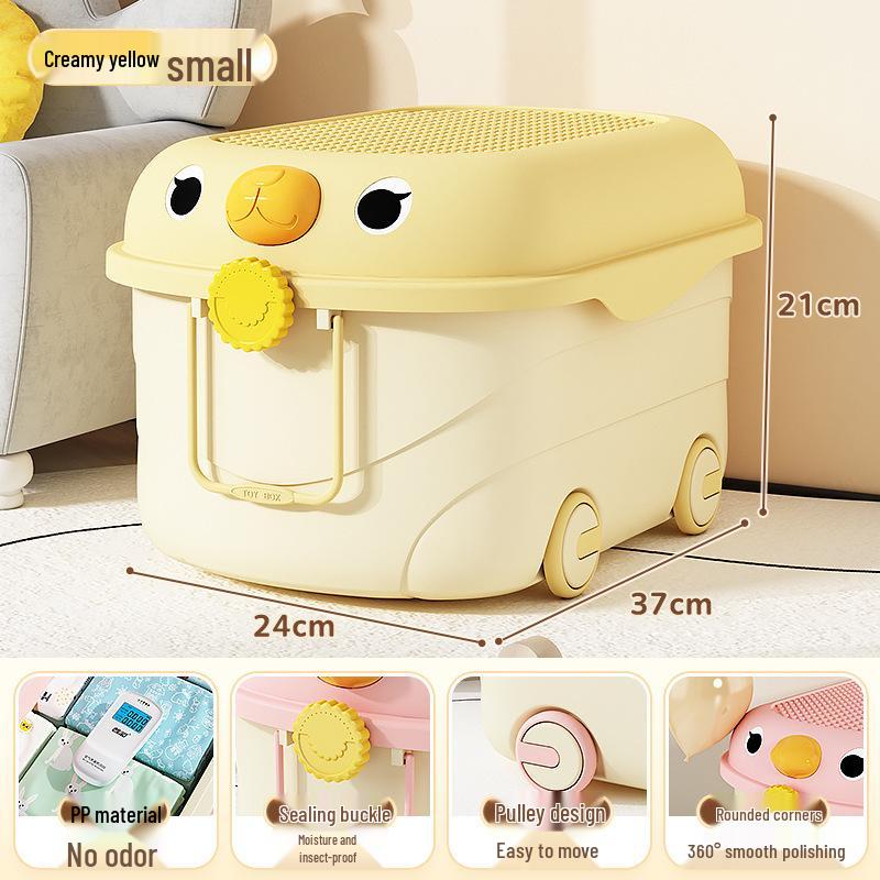 Kids' Large Capacity Plastic Storage Box for Toys, Snacks & Clothes