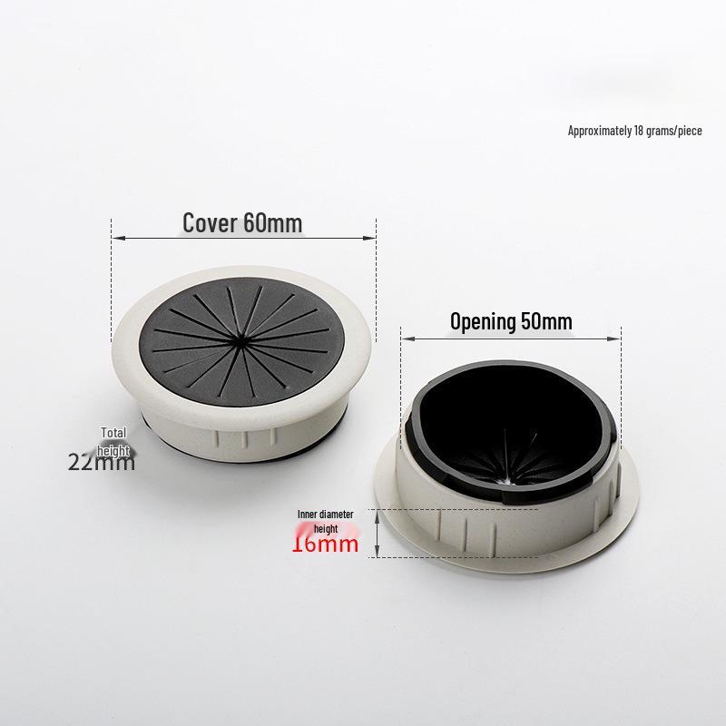 Round Desktop Cable Organizer & Decoration Ring – Cable Hole Cover & Wiring Outlet Seal