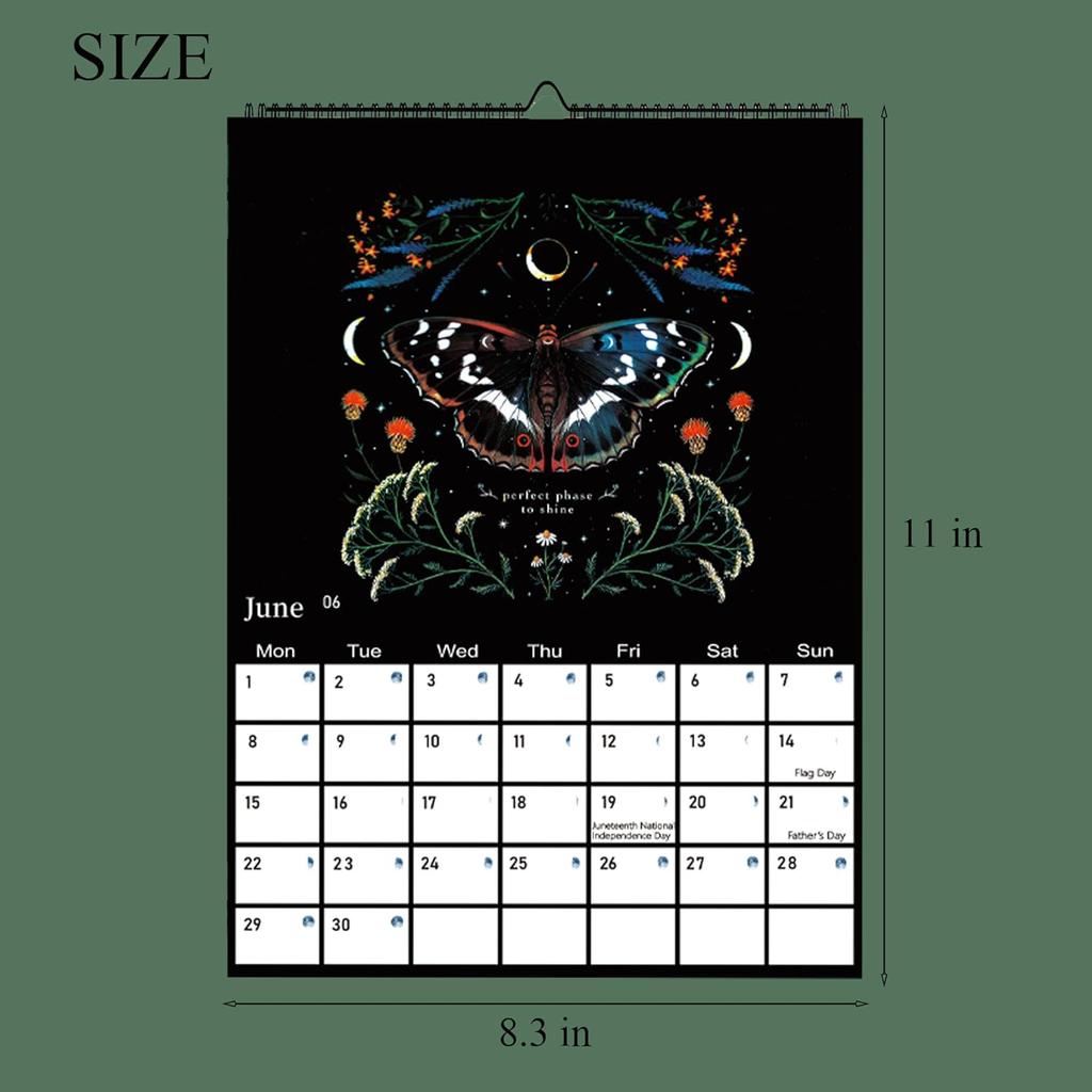 2026 Dark Forest Calendar, Lunar Calendar Colorful Waterink Wall Calendars Wheel Gifts With 12 Original Illustrations for Home and Office Decoration