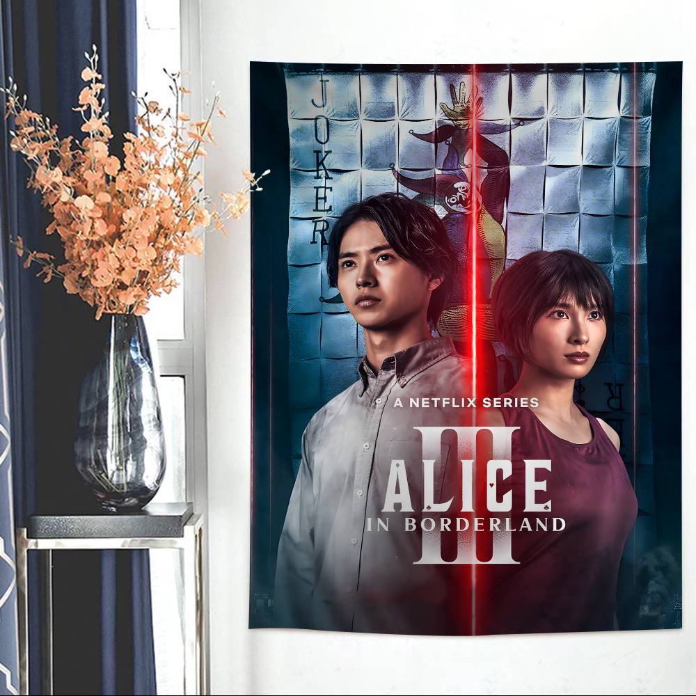 Hot TV Alice In Borderland Cartoon Tapestry Art Science Fiction Room Home Decor Wall Hanging Sheets
