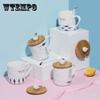 Net Red Korean Ins Cute and Cute Cartoon Ceramic Mug Couple Drinking Cup Coffee Milk Cup with Lid with Spoon
