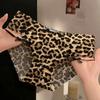 Lady Summer Thin Sexy Leopard Print Bow Hollow Ice Silk Without Trace Pure Cotton Crotch Low Waist Triangle Briefs