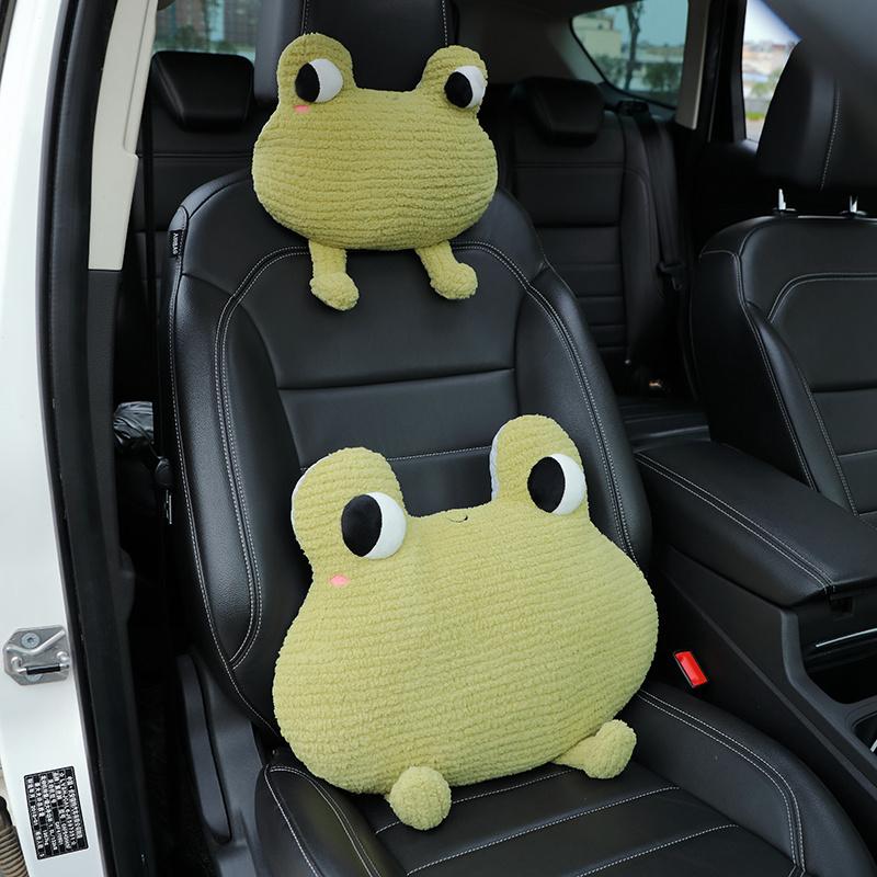 Kreative Niedliche Rosa Blume Grüner Frosch Gelbe Biene Plüschtiere Weiches Stofftier Auto Kopfkissen Lendenstützkissen Für Mädchen Geschenke 28-48cm