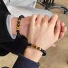 2026 New Obsidian Tiger Eye Stone Bead Bracelet Good Luck Crystal Transfer Bead Senior Couple Handstring Commemorative Token