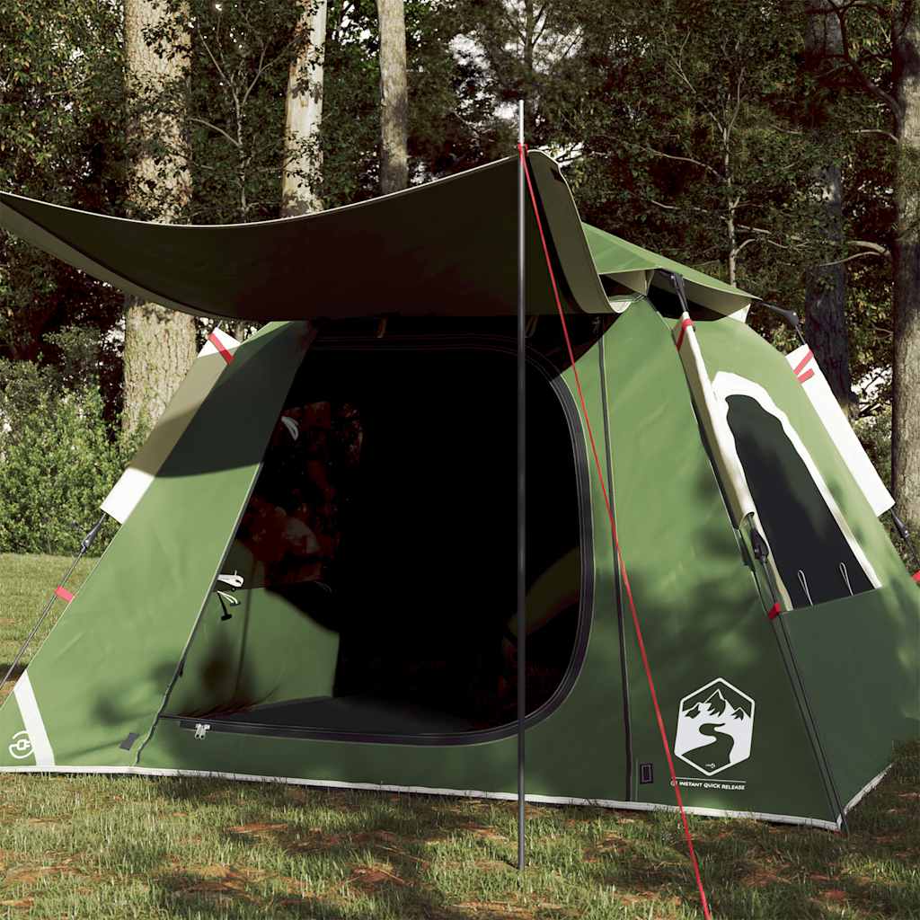 Vidaxl Campingzelt, 4-Personen, Grün, Schnelles Aufbauen