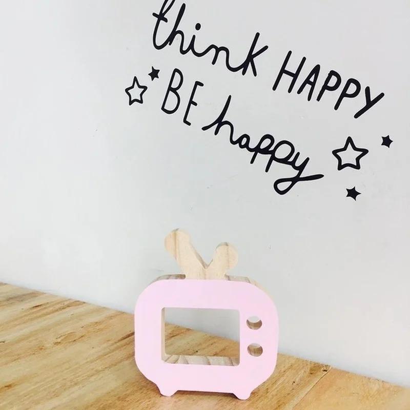New Home Decoration Crafts Statue Wooden TV Set Toys Modeling Decor Creative Christmas Kid's Children Room Decor Toys Props Gift