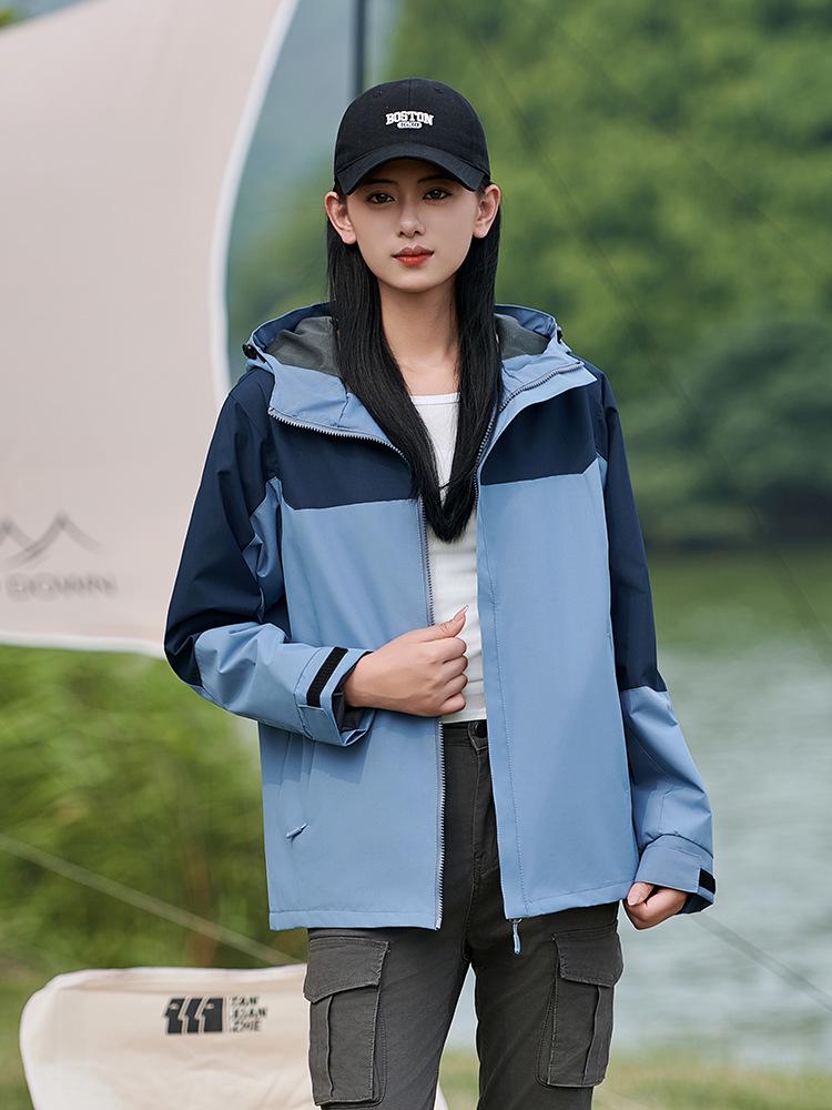 Personalized Windproof 3-in-1 Jacket: Solid Color, Custom Logo, Unisex Design, Thick Workwear
