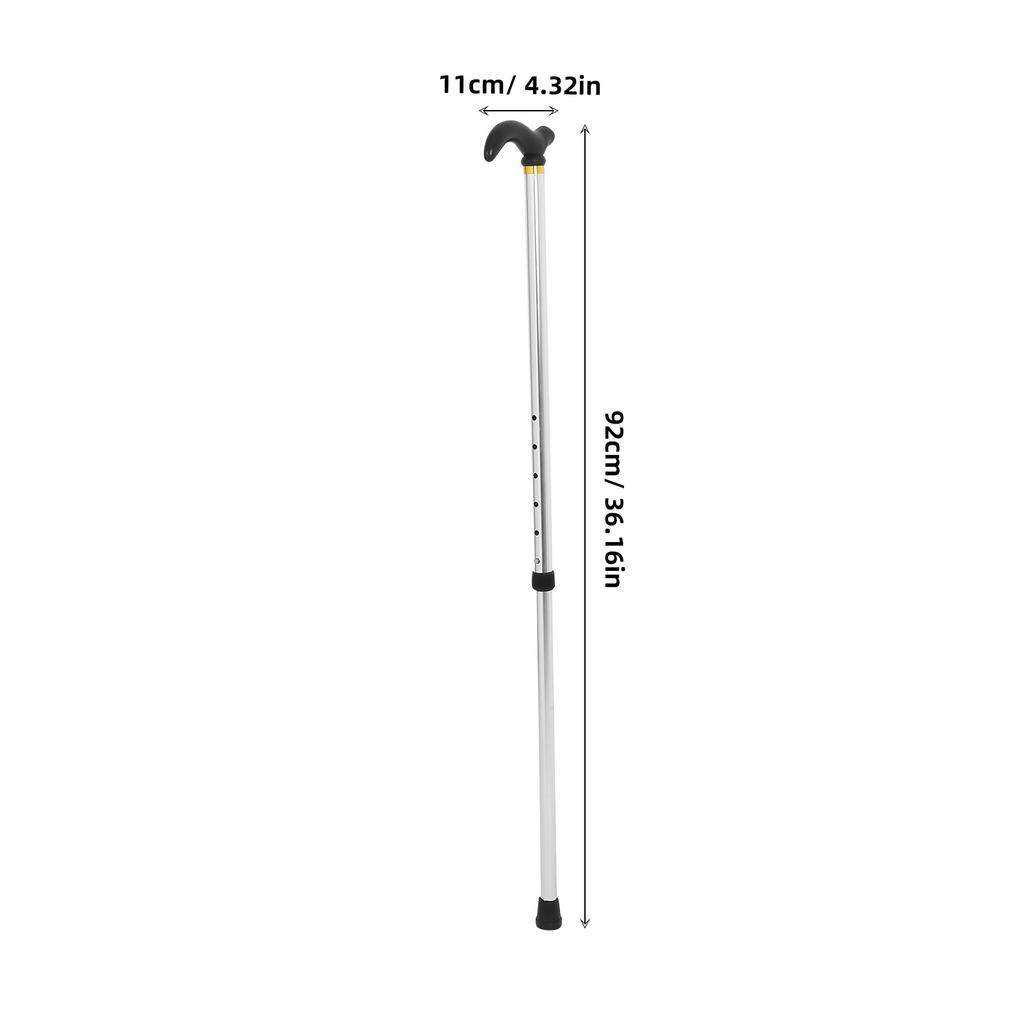 Aluminum Alloy Walking Cane Adjustable Height Senior Support Stick Anti Slip Rubber Tip Trekking Pole for Men Elderly Hiking Aid