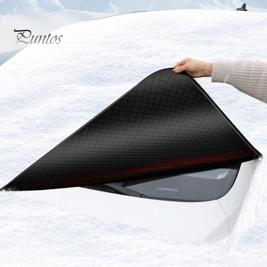 Snow Protector Universal Car Windshield Cover Thick Anti-Frost Sun Shade with Easy Install Shield Magnets & Reflective Strips All Season Protection