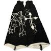 Gothic Women Leg Warmers Harajuku Punk Star Crosses Pattern Flared Knitted Foot Cover Winter Warm Long Socks Streetwear