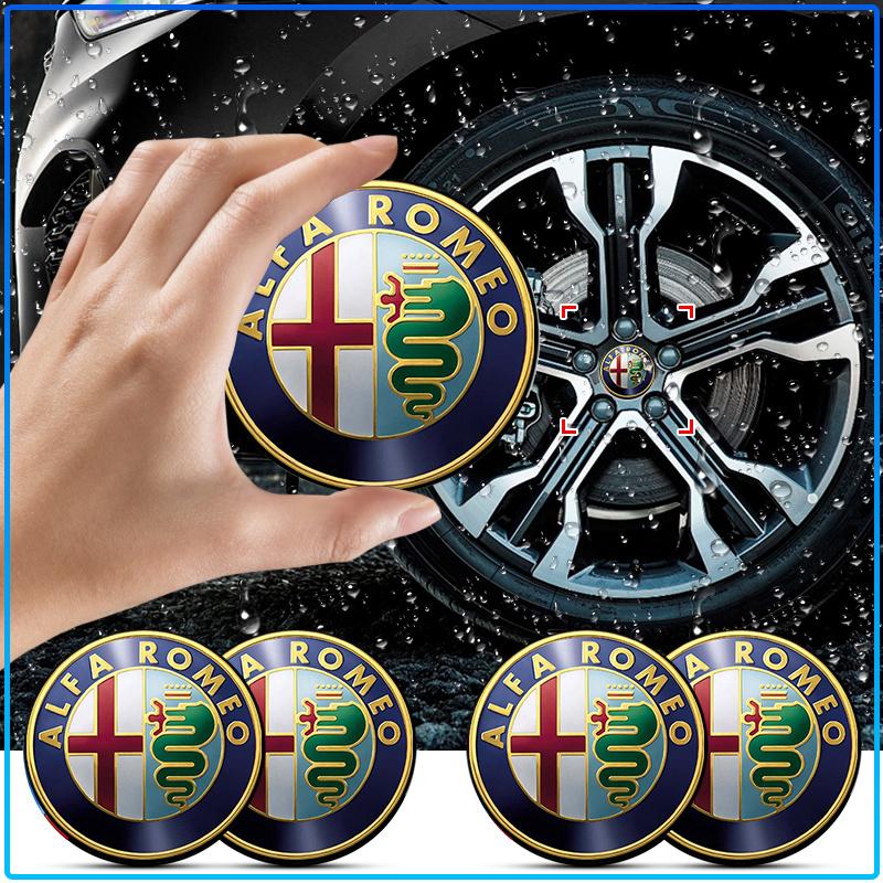 4 Stück 56MM Auto Radnabenkappen Felgenkappen Abdeckungen Emblem Für Alfa Romeo 147 159 Giulietta Giulia Mito Spider Alpha Nheadrest