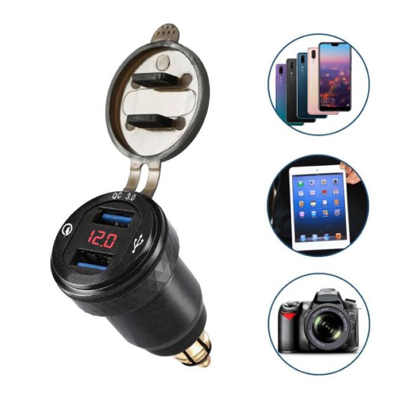 

Для BMW Ducati Триумф Мотоцикл QC3.0 Двойное зарядное устройство USB Hella DIN Plug-Socket Новый