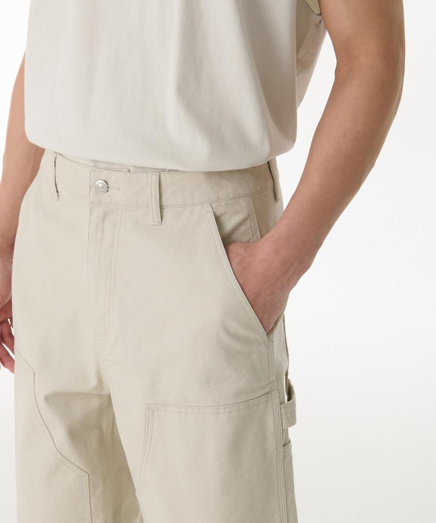 MUSINSA STANDARD Canvas Wide Double Knee Carpenter Pants [Cream]