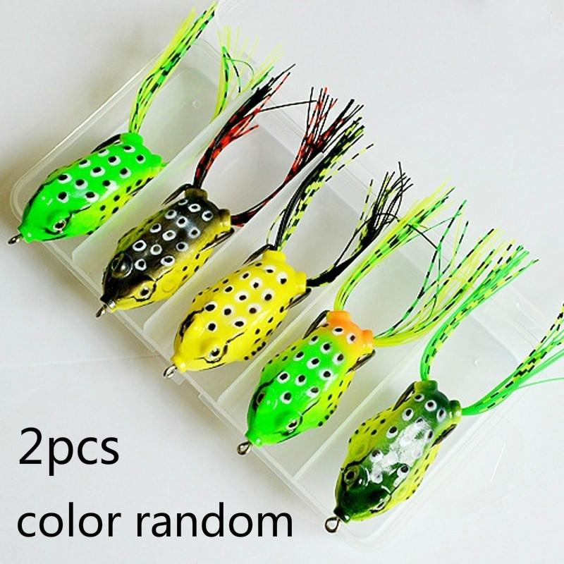 

2 шт. Лягушки-жабы нового стиля, мягкие, приманка для ловли окуня, полая, плавающая, лягушки, рыболовные приманки, приманки, украшение color random