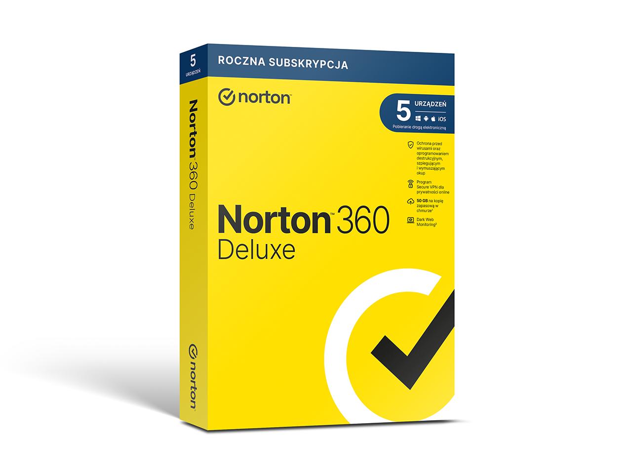 Norton 360 Deluxe • Antivírus • 5 zariadení • 1 rok