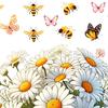 Static Window Clings Flower Butterfly Bee Wall Sticker Self Adhesive Removable Vinyl Decal