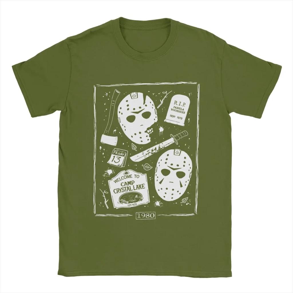 Men Welcome Campers Horror Movie T Shirts 100% Cotton Clothes Awesome Short Sleeve Round Collar Tee Shirt Original T-Shirts
