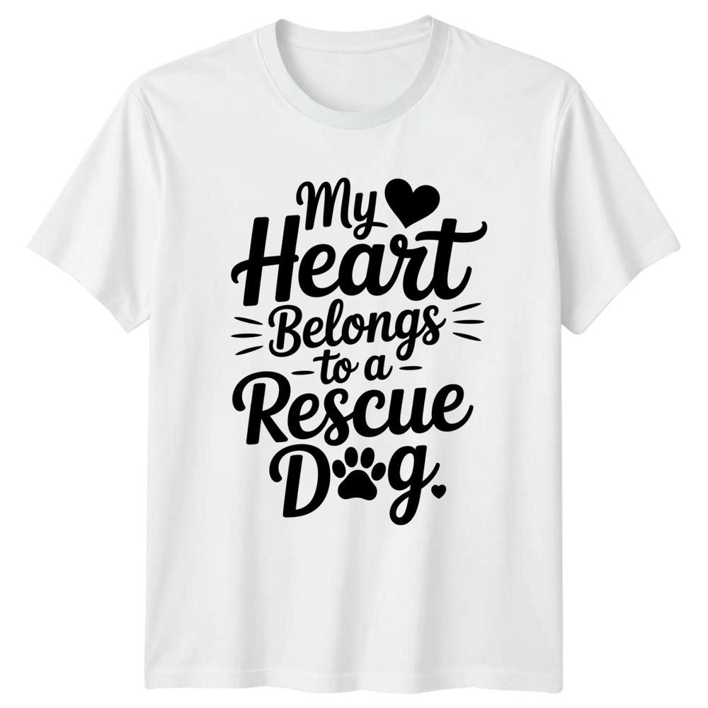 My Heart Belongs To A Unisexs TShirt Rescue Dog Dogs Birthday Gift For Her S
