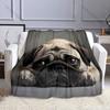 Cute Pug Pattern Believer Blanket Warm Soft Fluffy Kids and Adult Sofa Bed Throw Blanket for Home Travel Camping Luxury Gifts
