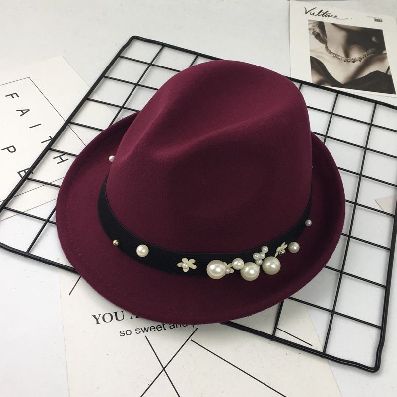 Chain Decor Fedora Hat for Men Women Korean Style British Retro Bowler Hat for Daily Casual Wear Stage Performance