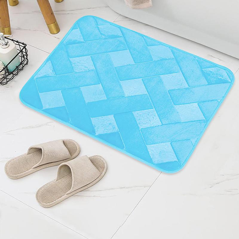 

1 шт. Коврик для ванной с тиснением в виде креста, мягкий, удобный, впитывающий, быстросохнущий, машинная стирка, домашнее украшение, придверный коврик 40cmx60cm небесно-голубой