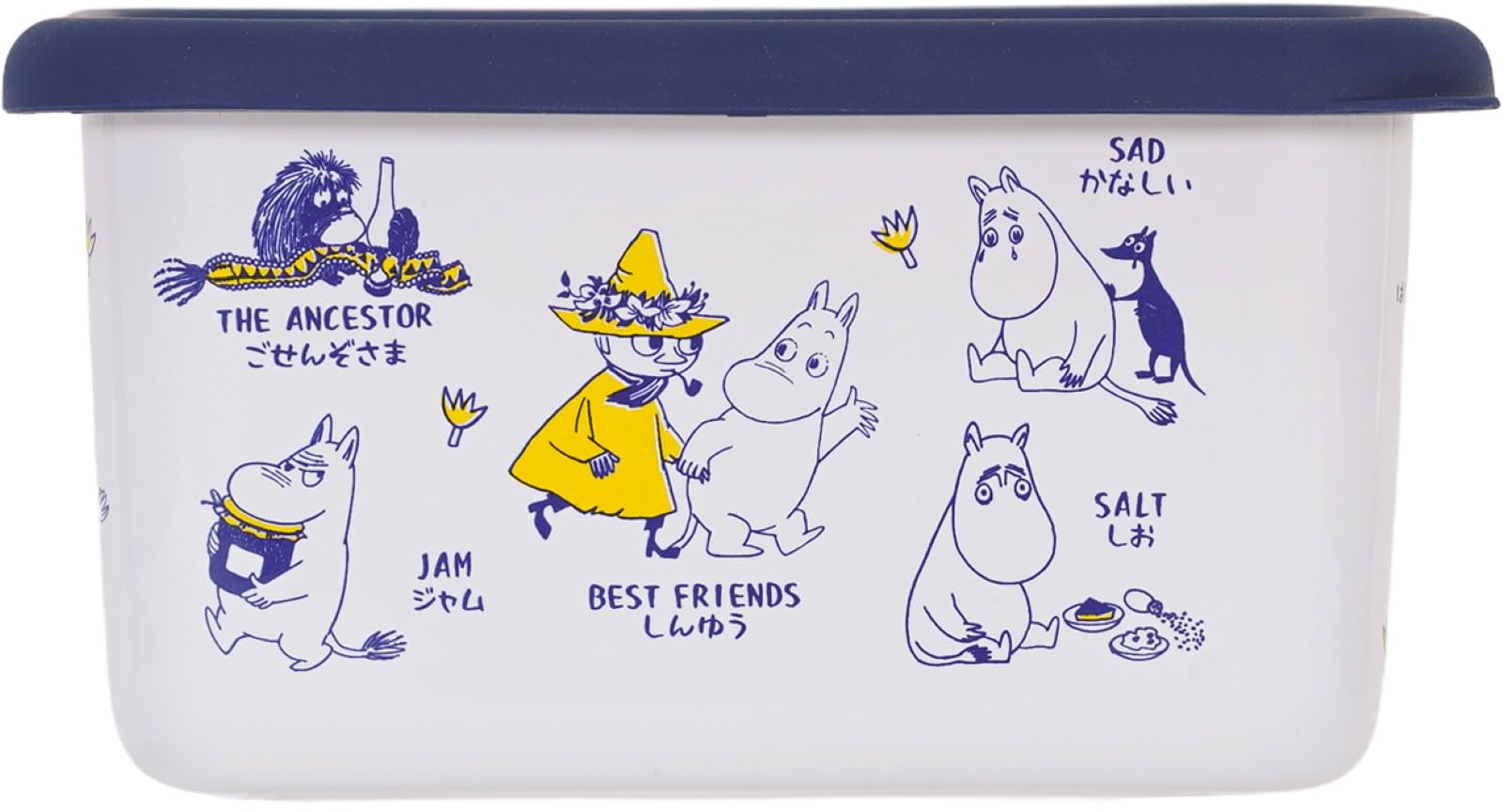 Fuji Enamel Moomin Various Deep Square Container S Moomin 0.7L MOYA-DS.B
