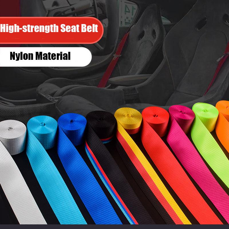 New Design 4.8cm Car Seatbelt Cars Styling Belt Ribbon Strap Webbing Colorful Automobile Truck Seat Belts Safety Belt Accessories
