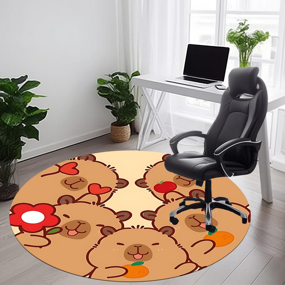 1 Stück Wasserschwein Büro Runder Teppich, Matte Geeignet Für Büro, Unter Bürostühlen Schlafzimmer Wohnzimmer Heimdekoration, Zimmer Deko