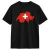 Men's T-Shirt Flag Map of Switzerland Vintage 100% Cotton Tees Short Sleeve Swiss T Shirts O Neck Clothing Printed