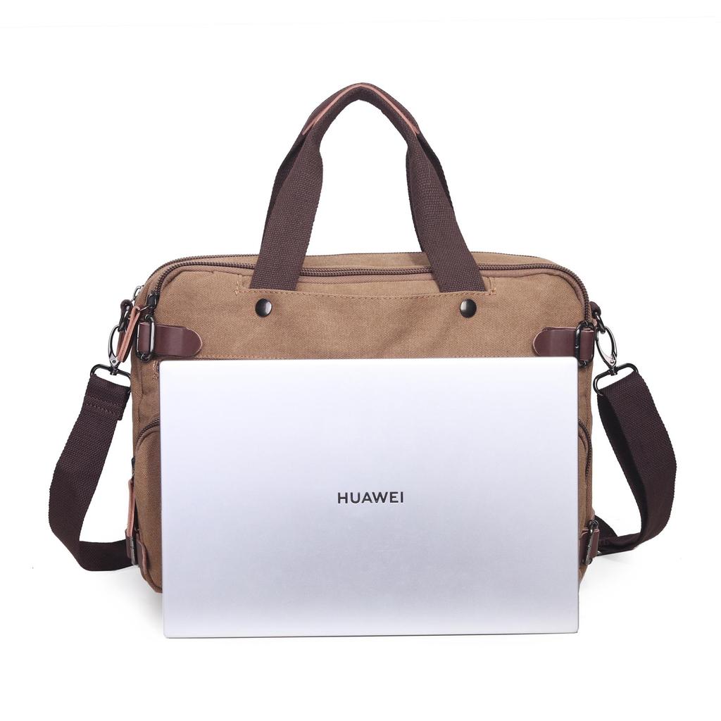 Cross-Border Canvas Laptop Backpack - Large Capacity Business Travel Bag
